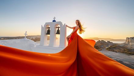 Sunset Santorini Dress Photoshoot