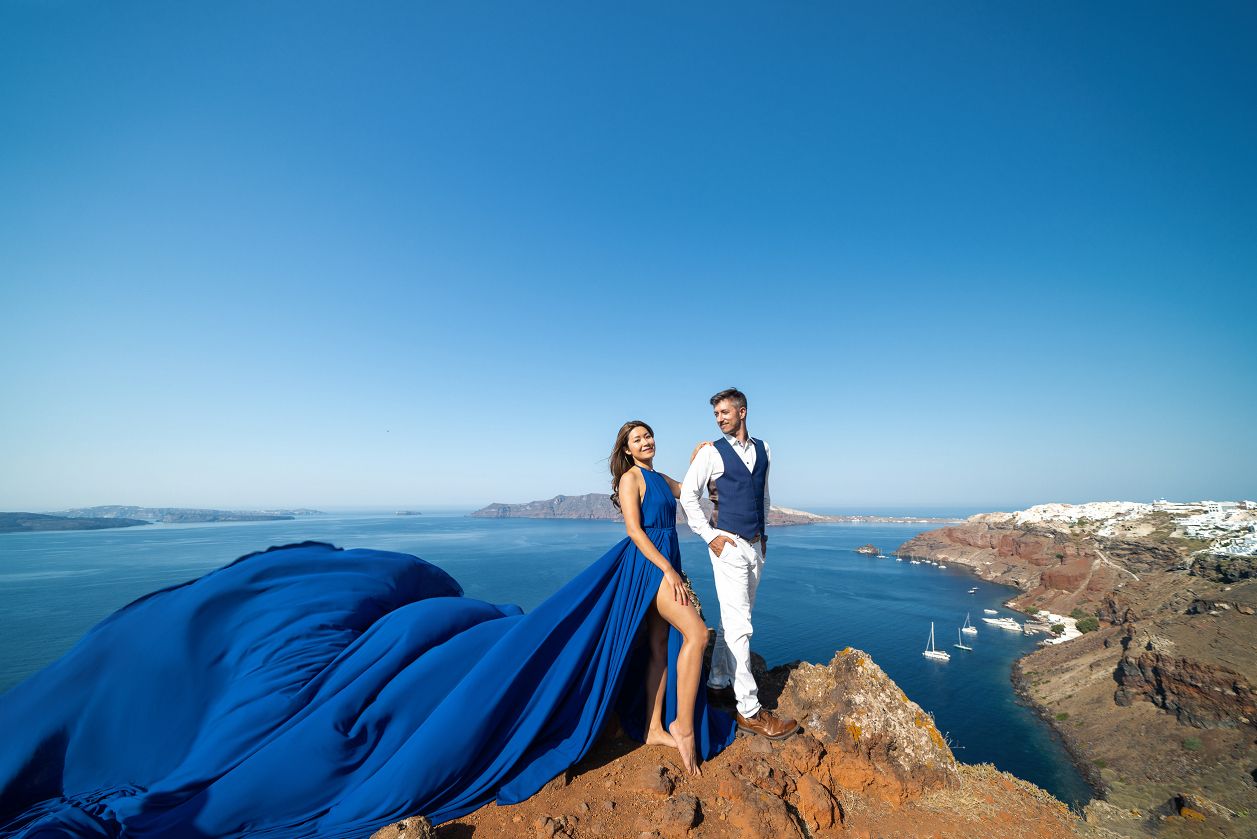 Royal blue flying Santorini dress