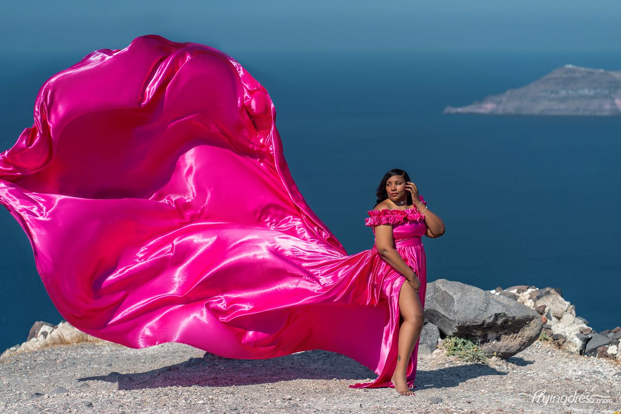 Fuchsia Santorini Dress photoshoot