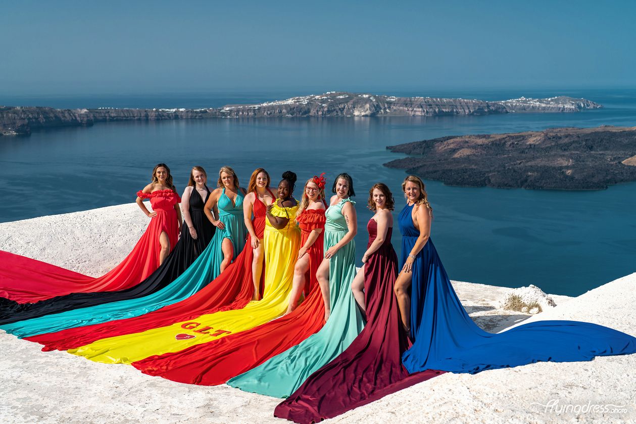 Santorini dress photoshoot