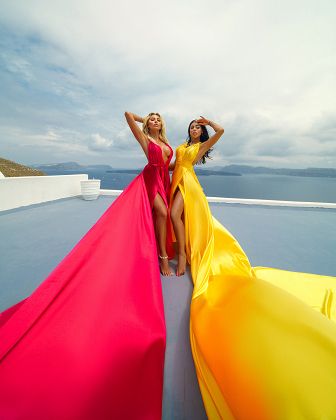 Santorini dress photoshoot with Khloe