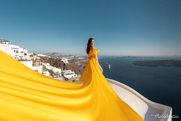Yellow Santorini Dress photoshoot