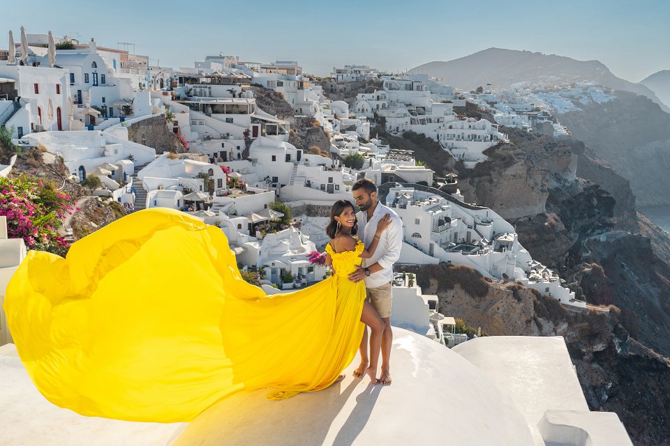Santorini dress photoshoot in Oia, Greece