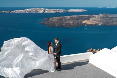 Santorini dress wedding photoshoot